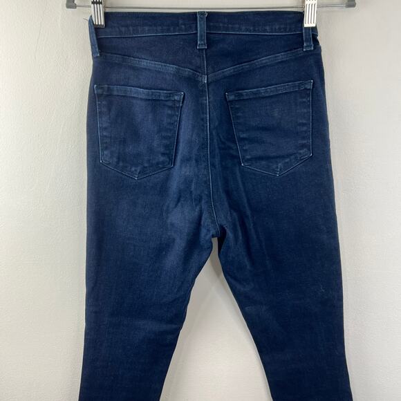 J Brand Lillie High Rise Crop Skinny Jeans Button Fly Dark Wash Stretch Size 27 - Picture 4 of 8